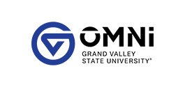 Two color dark blue and black OMNI Grand Valley State University logo