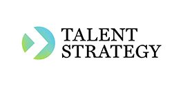 Talent Strategy logo full color; blue and green circle with an arrow head cut out